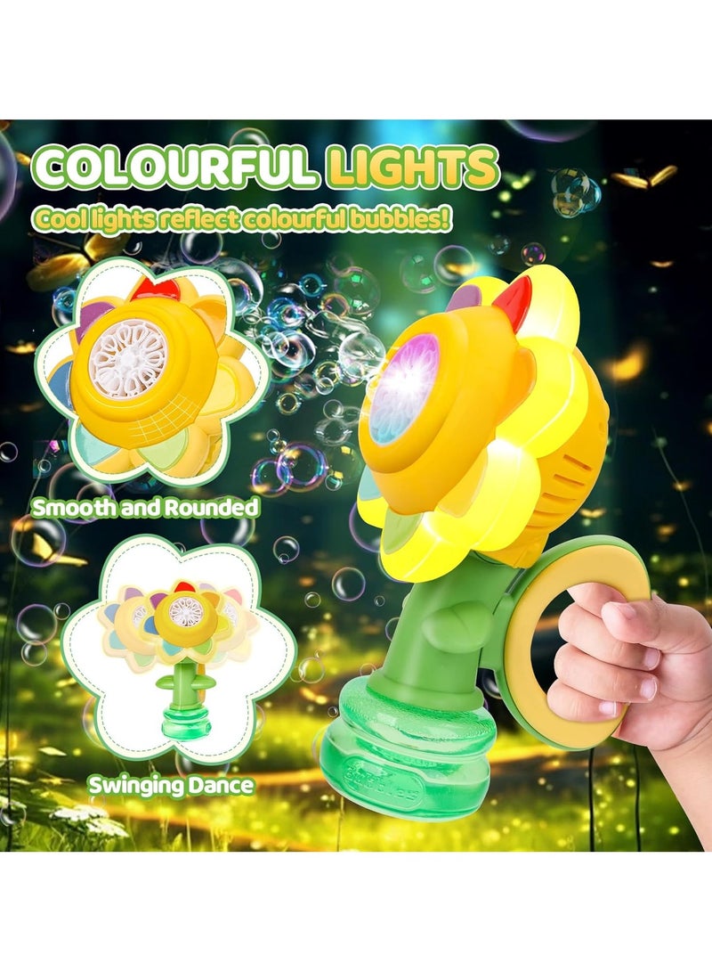 CMGTYYD Bubble Machine for Kids, Rechargeable Dancing Sunflower Bubble Maker, Light Up Automatic Bubble Blower Toys for Baby Childrens Girls Gift, Bubble Blaster Party Favors - Image 5