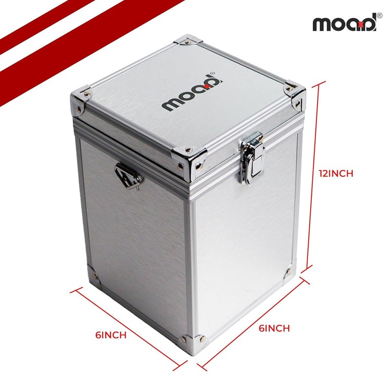 MOAAD Aluminium Storage Box Portable Hard Flight Case Tool Box with Handle Travel Transport Box MultiPurpose Equipment Case 12in - Image 3