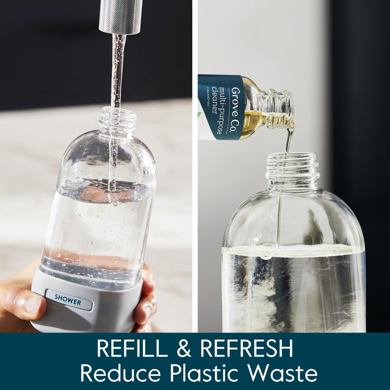 Grove Co. Glass Spray Bottles for Cleaning Solutions, 2-Pack Bundle, Unique Silicone Sleeve Slide & Snap Custom Label, Refillable Spray Bottle, Made from Recycled Glass, 2 x 16 oz - Image 3