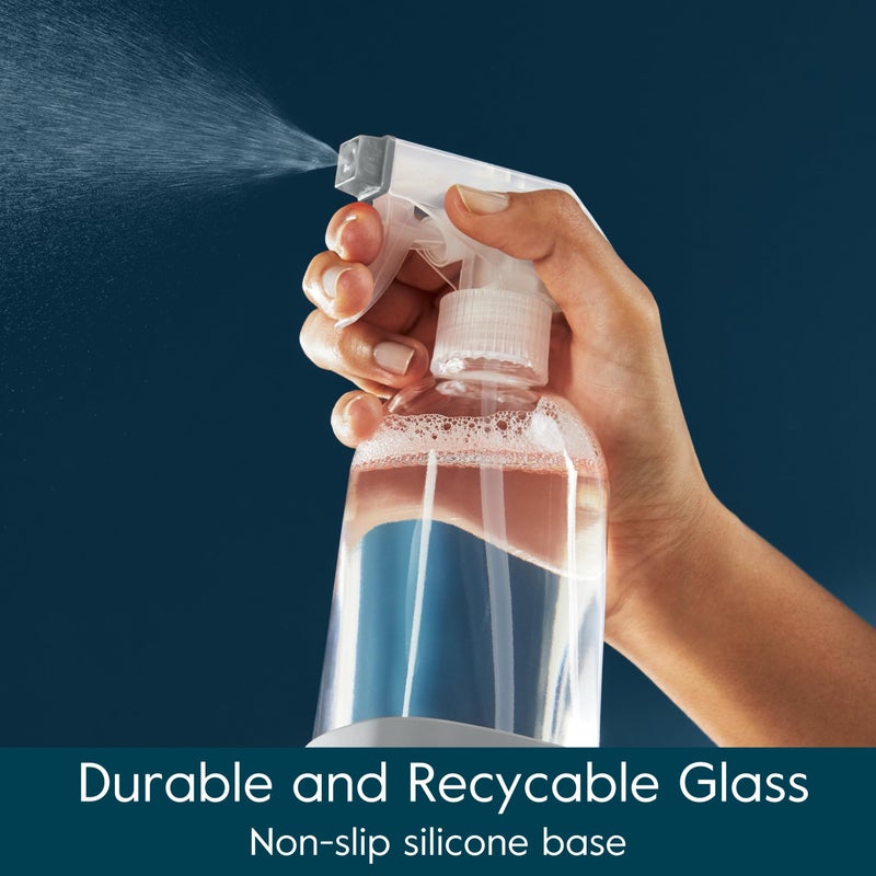 Grove Co. Glass Spray Bottles for Cleaning Solutions, 2-Pack Bundle, Unique Silicone Sleeve Slide & Snap Custom Label, Refillable Spray Bottle, Made from Recycled Glass, 2 x 16 oz - Image 4
