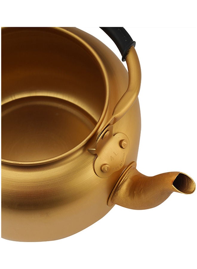 Royalford 4.0L Golden-Finish Aluminum Tea Kettle- RF10769| Rust and Corrosion Resistant Body with Comfortable and Anti-Scald Handle| Induction Compatible| Perfect for Indoor and Outdoor Use| Golden Gold - Image 4