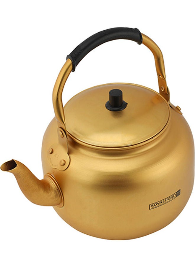 Royalford 4.0L Golden-Finish Aluminum Tea Kettle- RF10769| Rust and Corrosion Resistant Body with Comfortable and Anti-Scald Handle| Induction Compatible| Perfect for Indoor and Outdoor Use| Golden Gold - Image 2