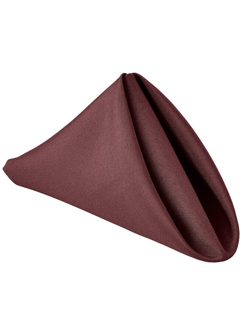 Generic 50 x 50cm Solid Polyester Cloth Washable Wine Red Napkins for Wedding Party Hotel Restaurant Dinner Family Gatherings,Set of 4 - Image 5