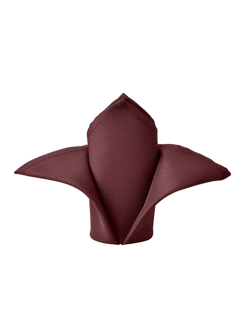Generic 50 x 50cm Solid Polyester Cloth Washable Wine Red Napkins for Wedding Party Hotel Restaurant Dinner Family Gatherings,Set of 4 - Image 4