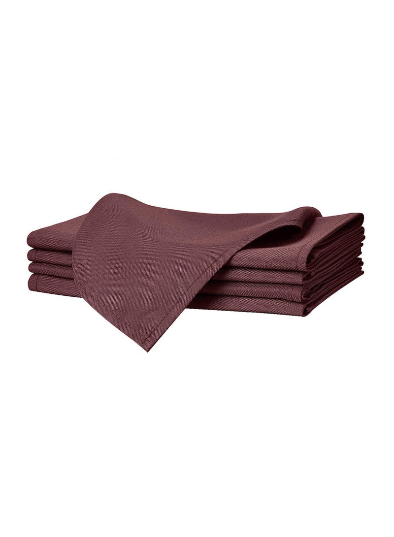 Generic 50 x 50cm Solid Polyester Cloth Washable Wine Red Napkins for Wedding Party Hotel Restaurant Dinner Family Gatherings,Set of 4 - Image 3