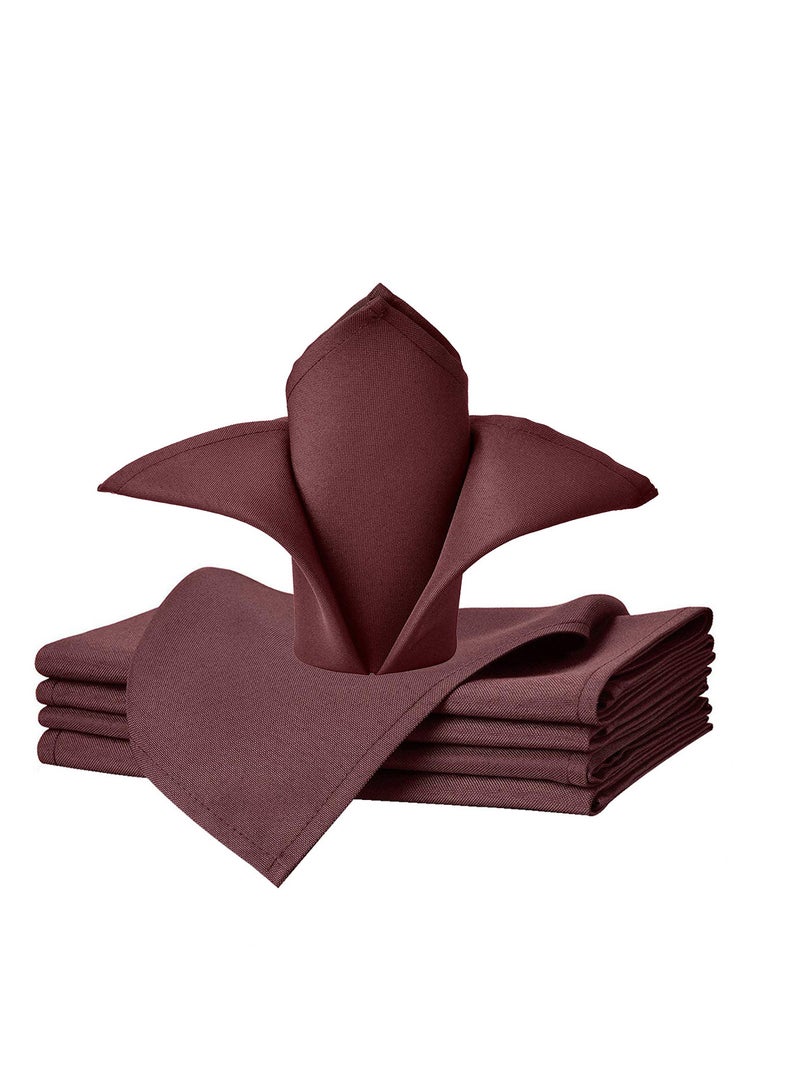 Generic 50 x 50cm Solid Polyester Cloth Washable Wine Red Napkins for Wedding Party Hotel Restaurant Dinner Family Gatherings,Set of 4 - Image 1
