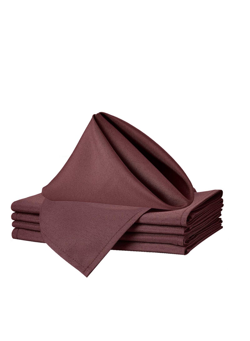 Generic 50 x 50cm Solid Polyester Cloth Washable Wine Red Napkins for Wedding Party Hotel Restaurant Dinner Family Gatherings,Set of 4 - Image 2