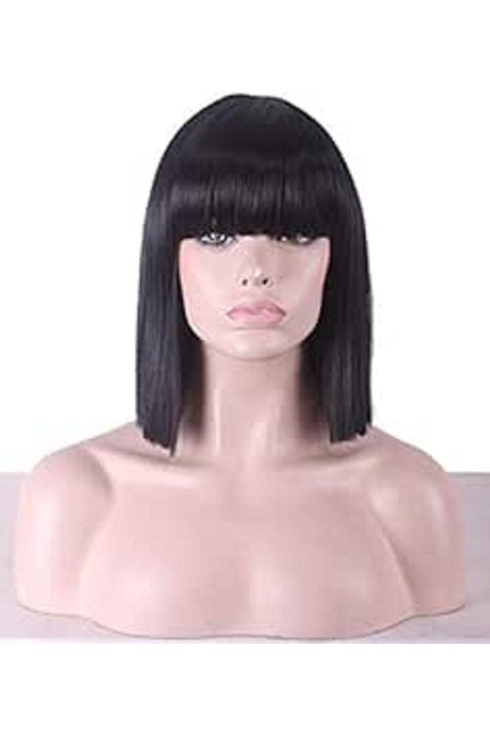 باروكة شعر مستعار كوسبوي ملونة من الكرتون من إي سي آي إف، برأس بوب، شعر قصير مستقيم، 35 سم - 40 سم