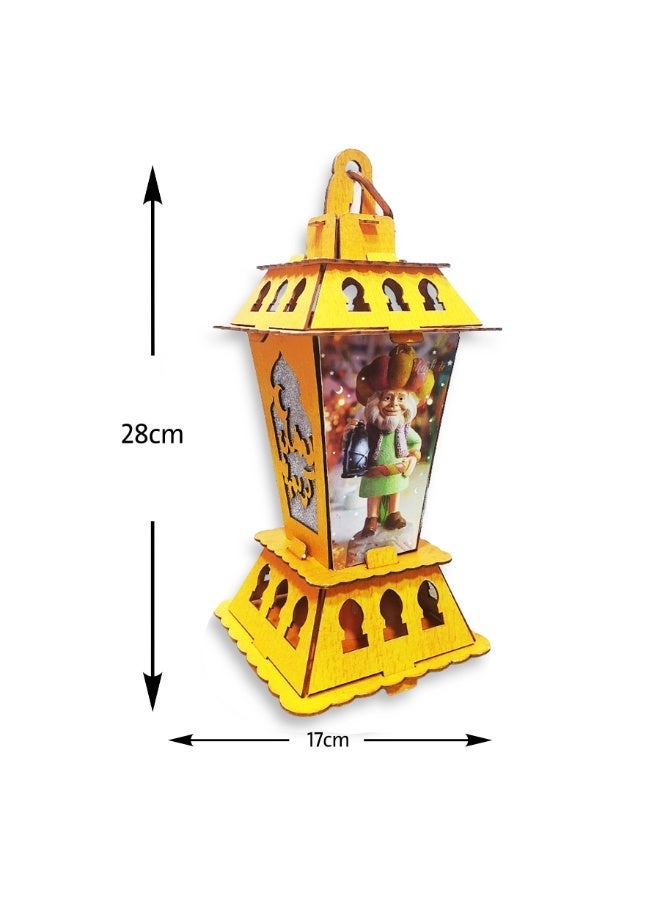 فانوس رمضاني موسيقي كبير للأطفال مع أضواء LED وأغانٍ رمضانية، لعبة إسلامية شهيرة، فانوس رمضاني عصري جديد للأطفال، هدية زخرفية وتعليمية - متعدد الألوان - Image 3