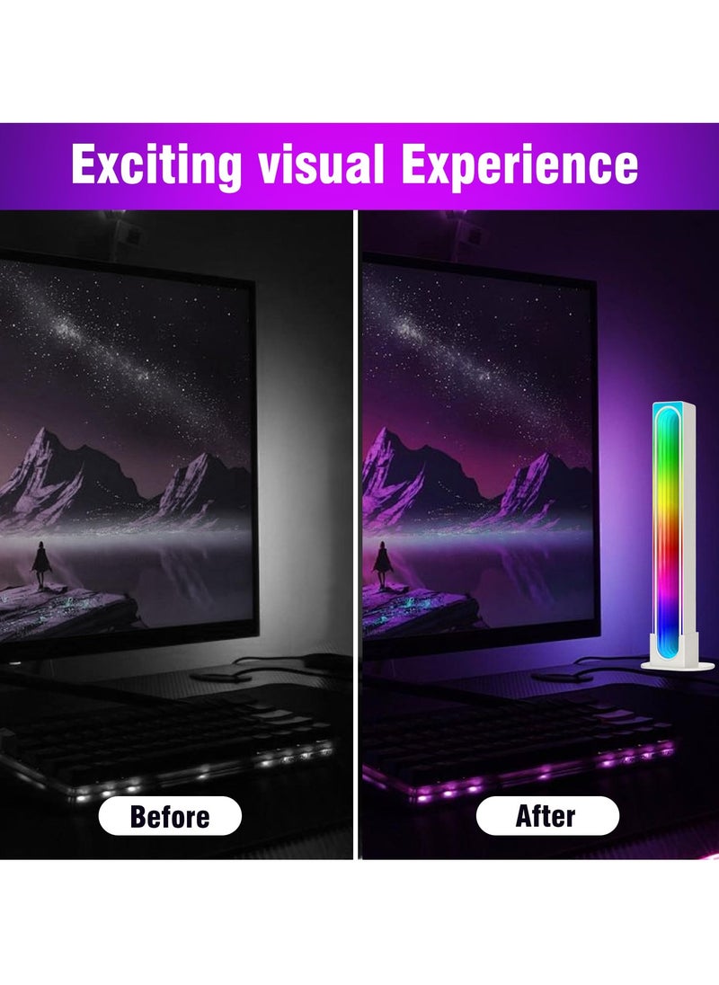 LED Gaming Light Bar- 2PCS Smart RGB Flow Ambient Lighting for TV, Gaming, PC, Desk, Room, with APP Control, DIY, Timing, Music Sync - Versatile Backlight Lamp for Enhanced Atmosphere