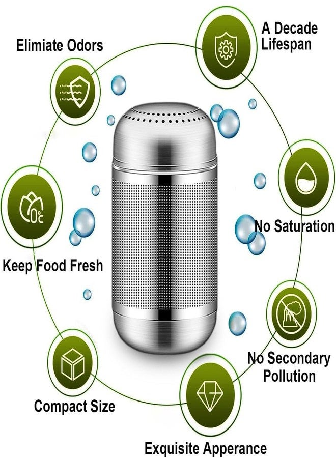 JNXHON 10-Year Refrigerator Deodorizer Odor Eliminator Fridge Deodorizer Car Deodorizer Shoe Cabinet Stainless Steel Pot Odor Absorber 2PCS - Image 2