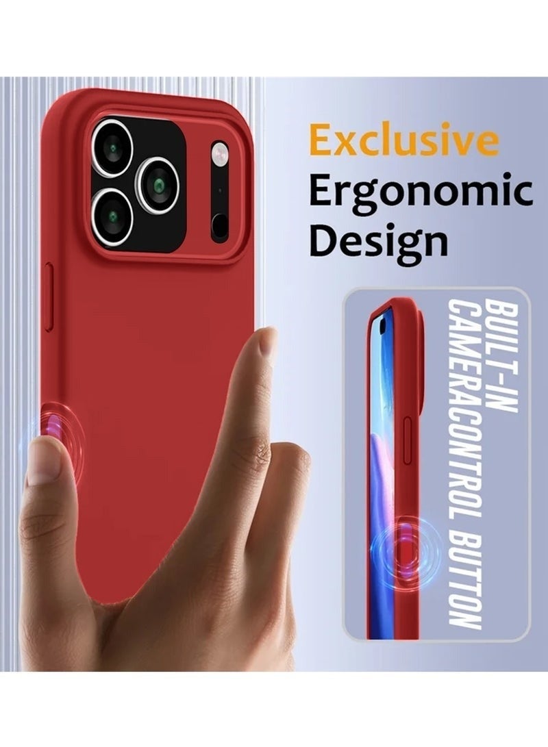 ACLIX iPhone 17 Pro Max Silicone Case 2025 Soft Slim Shockproof  Vibrant Red - Image 3