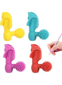 Pencil Grips Trainer For Left And Right Handed 4Pcs Kids Pencil Grips Pencil Grippers Trainer Both Hands Pencil Grippers For Beginners Preschoolers And Kindergarteners Handwriting