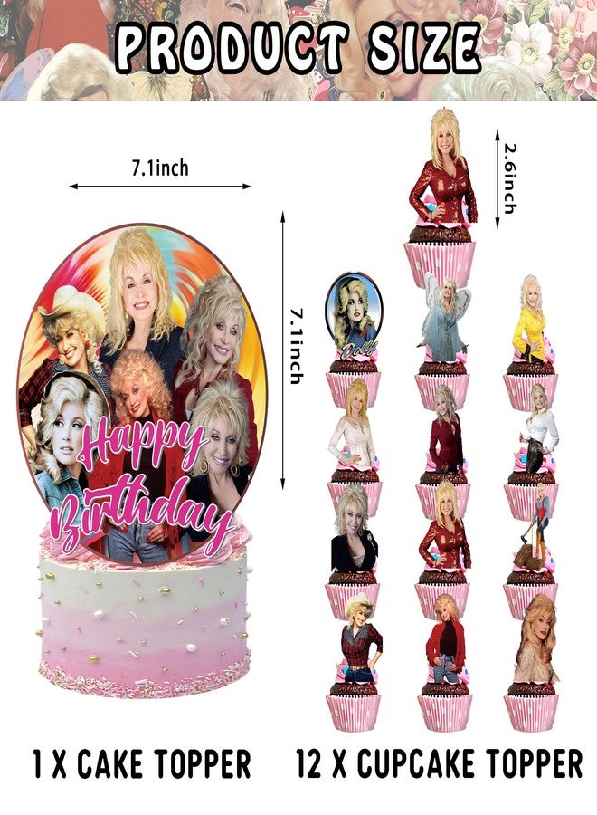 PINUO Singer Party Decorations, Include Singer Party Backdrop 5 x 3 FT, Latex Balloons, Cake Topper for Parton Singer Fans Birthday Party Merch - Image 4
