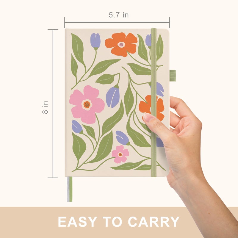 &And Per Se ⩓ Per Se Bullet Dotted Journal, A5 Hardcover Aesthetic Notebook â€“ 160 Pages 100gsm Thick Dot Grid Paper, 3 Sticker Sheets â€“ Gift-Ready Journaling Kit for Women (Botanical Floral) - Image 2