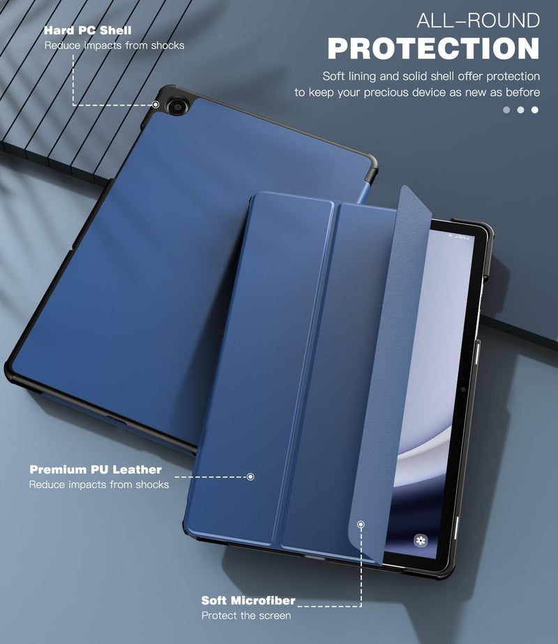 EDNITA Smart Case Cover for Samsung Galaxy Tab A9+/A9 Plus 11 Inch 2023, Slim Lightweight Stand Hard Back Shell Protective Cover for Galaxy Tab A9+ Tablet (Navyblue) - Image 5