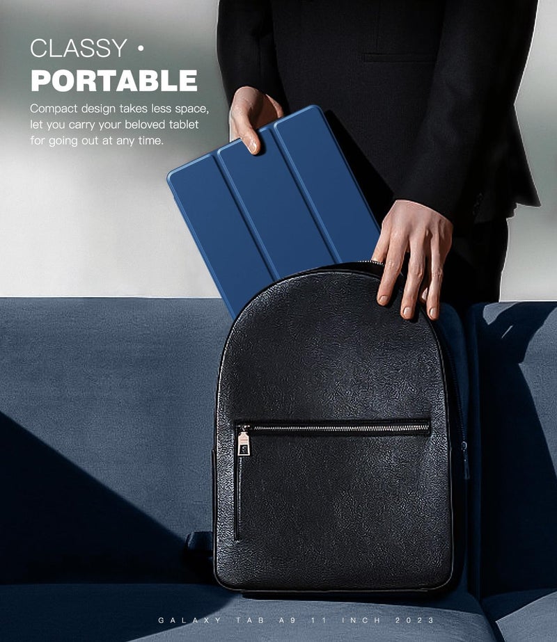 EDNITA Smart Case Cover for Samsung Galaxy Tab A9+/A9 Plus 11 Inch 2023, Slim Lightweight Stand Hard Back Shell Protective Cover for Galaxy Tab A9+ Tablet (Navyblue) - Image 4