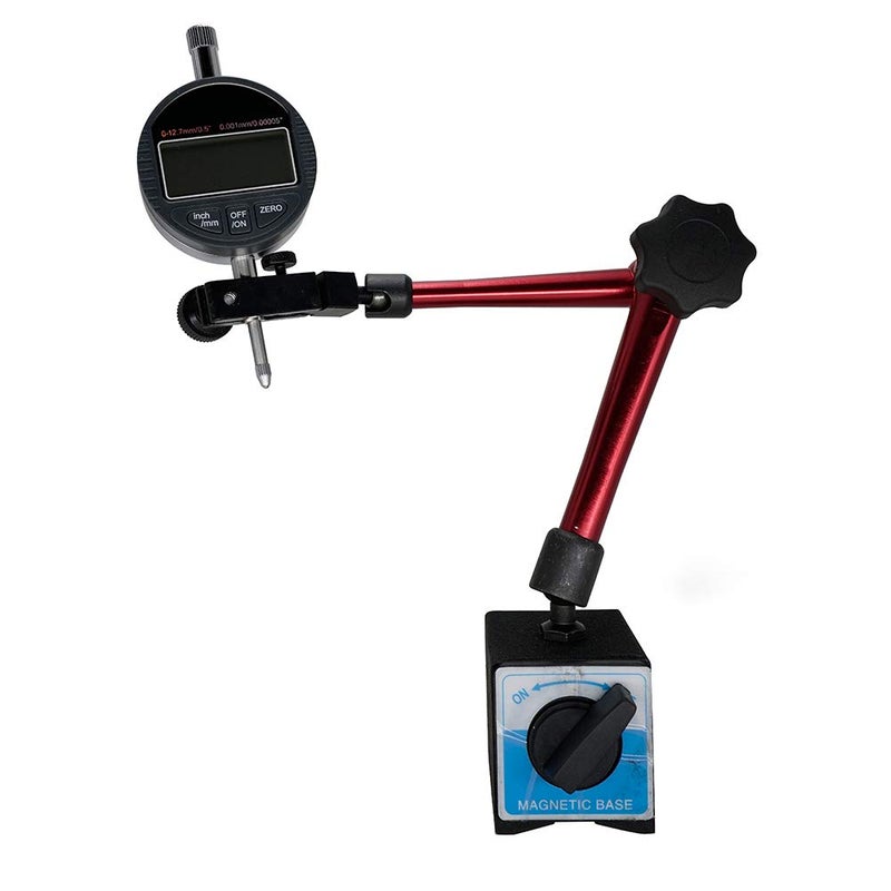 Oudtinx Electronic Digital Dial Indicator Gage Gauge and Magnetic Base 0-0.5 Inch/12.7 mm Inch/Metric Conversion Auto Off 0.00005"/0.001 mm Featured Measuring Tool - Image 1