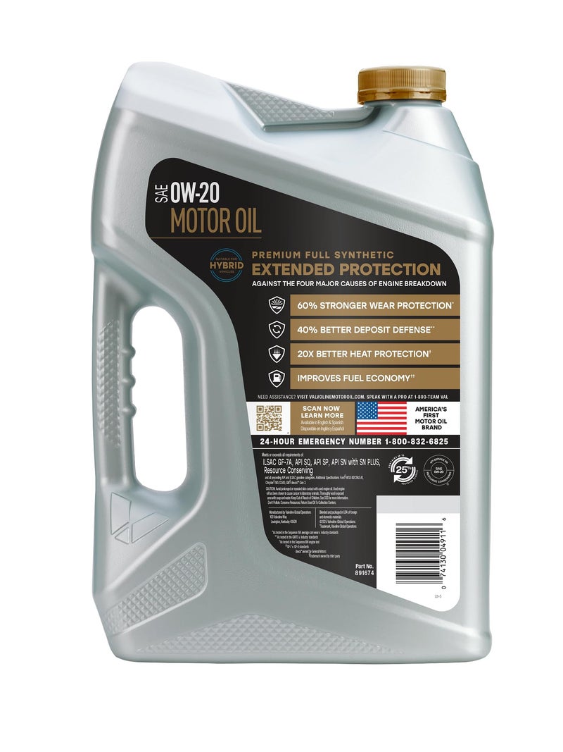 Valvoline Extended Protection Full Synthetic Motor Oil SAE 0W-20 5 QT - Image 2