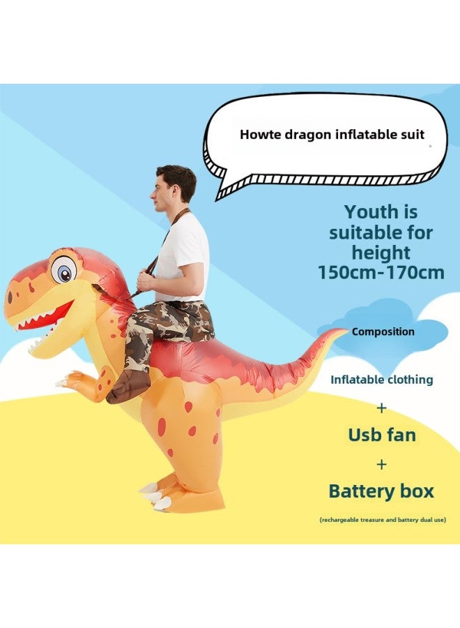 Funny Dress Funny Funny Dress Animal Mount Triceratops Dinosaur Children Inflatable Clothes Year Gift-Color:Howte Dragon—youth  - Image 1