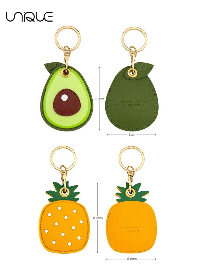 Unique - 2 Pack 3-in-1 Case - PU Leather Keyring Case for Apple AirTag - Waterproof and Scratch Resistant Case - Items for Pets, Luggage, Wallets, Backpacks - Image 1