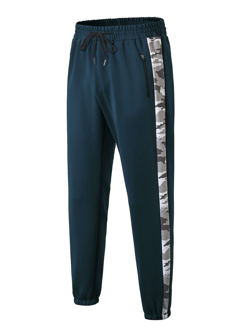 Loquat Men Quick Dry Breathable Elastic Running Trousers Blue  - Image 1