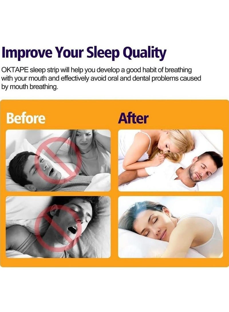 60 Pieces Sleep Patch Stop Snoring Mouth Tape Gentle Mouth Band Reduces Mouth Breathing Improves Nighttime Sleep and Provides Immediate Snoring Relief - Image 5