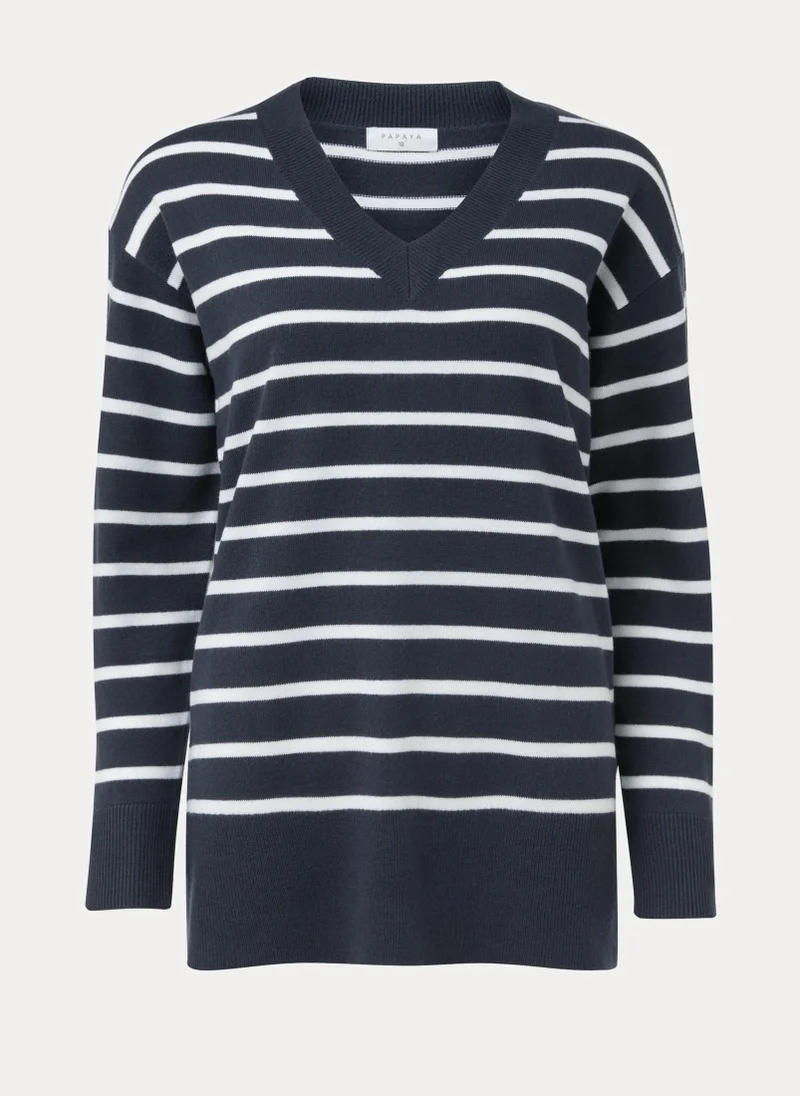Matalan Navy Stripe Soft Touch Jumper
