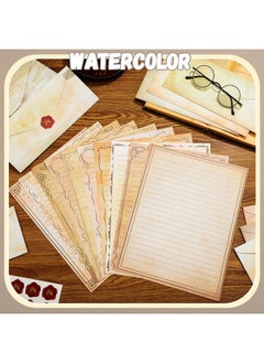 160 Packs Stationery Paper Set (50 Double Sided Stationery Writing Papers 50 Matching Envelopes) 60 Round Dot Sticker, 10 Design(Light Vintage,8.5 X 11 Inch) - pzsku/ZE3E0501E002C39AB6567Z/45/_/1735214597/61496a96-9067-4ef2-9508-3feba79c721d