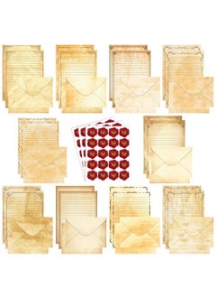 160 Packs Stationery Paper Set (50 Double Sided Stationery Writing Papers 50 Matching Envelopes) 60 Round Dot Sticker, 10 Design(Light Vintage,8.5 X 11 Inch) - pzsku/ZE3E0501E002C39AB6567Z/45/_/1735214611/ae737fe4-d994-4f87-9c9c-0d79e555baa9