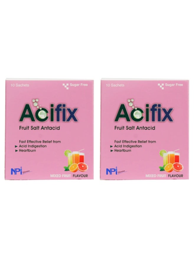 Acifix Mixed Fruit Flavour Twin Pack (2 x 10 sachets)