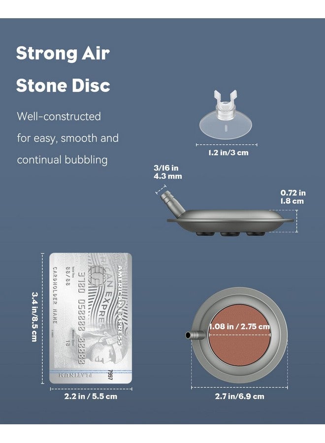 باوفلي حجر هواء لحوض السمك من Pawfly Fish Tank لأحواض السمك والدلاء المزودة بأكواب شفط، موزع فقاعات هواء لحوض السمك، 2.7 بوصة، المضخة والأنابيب غير متضمنة - Image 2