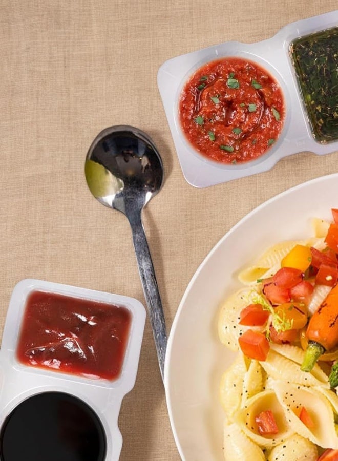 Chase Up 30PCS Double Compartment Condiment Container Reusable Snack Container 2 Leakproof Condiment Containers With Lids Snack Pack Sauce Containers Clear Pots (30pcs) - Image 3