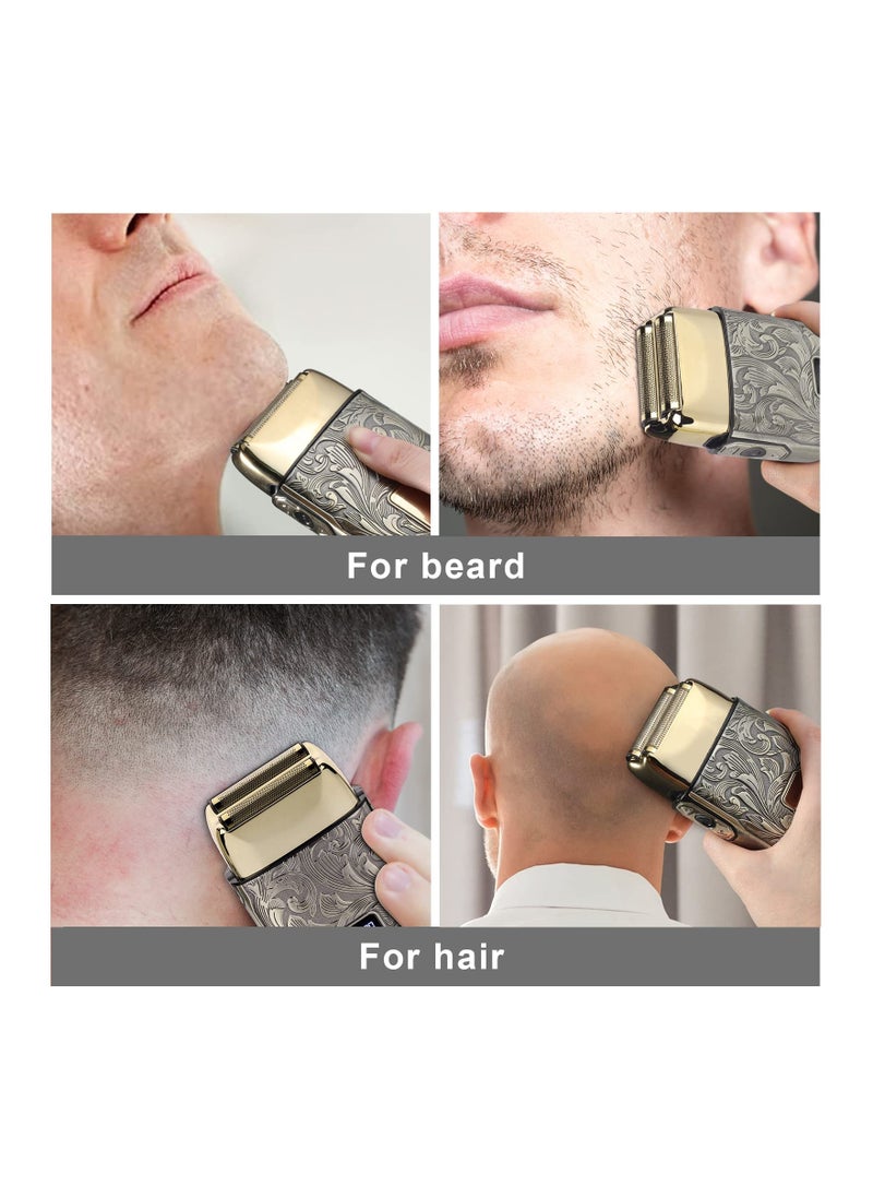 SYOSI - Men's 3-Speed Electric Razor, Double Foil Electric Shaver Electric Head Shaver Close Shave Razor Bald Head Shaver Barber Supplies Electric Beard Trimmer High Performance Bald Head Shavers for Bald Men - Image 1