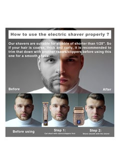SYOSI Men's 3-Speed Electric Razor, Double Foil Electric Shaver Electric Head Shaver Close Shave Razor Bald Head Shaver Barber Supplies Electric Beard Trimmer High Performance Bald Head Shavers for Bald Men  - Image 3