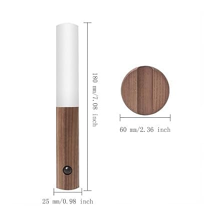 VAKTAVYA USB Rechargeable Wall Light Wood Indoor with Motion Sensor Induction Battery LED Wall Lamp Warm White Magnetic Bed Lamp for Living Room Bedroom Staircase HallwayMulti Color - Image 4