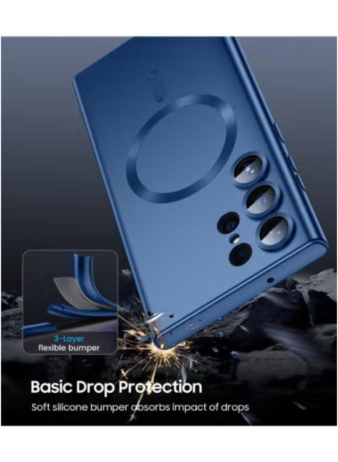 JAJEEK غطاء هاتف سامسونج جالاكسي S22 ألترا متوافق مع MagSafe – غطاء مغناطيسي رقيق نحيف لجالاكسي S22 ألترا 6.8 بوصة – غطاء خلفي شفاف خفيف الوزن ومضاد للصدمات – مناسب للشحن اللاسلكي – تصميم شفاف مضاد للخدش مع فتحات دقيقة للأزرار والكاميرا - Image 4