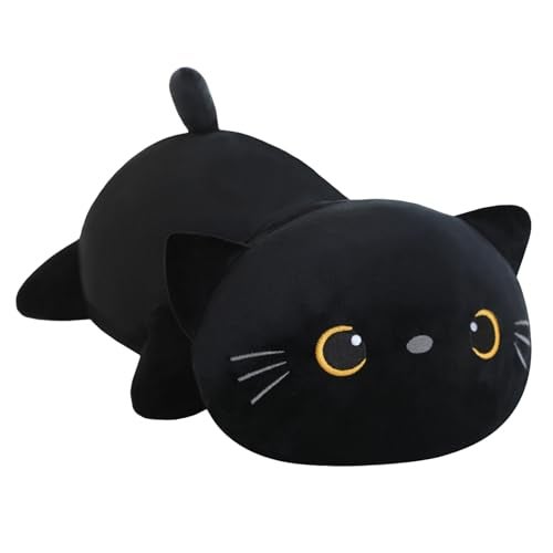 SQEQE Weighted Black Cat Plush Weighted Black Cat Stuffed Animal Cute Plushies Soft Pillow Toy Gift for Kids Adults 236 Inch 31 Lbs - Image 1