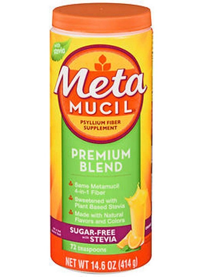 Metamucil Meta Mucil Premium Blend Psyllium Fiber Powder Sugar-Free with Stevia Orange - 14.6 oz