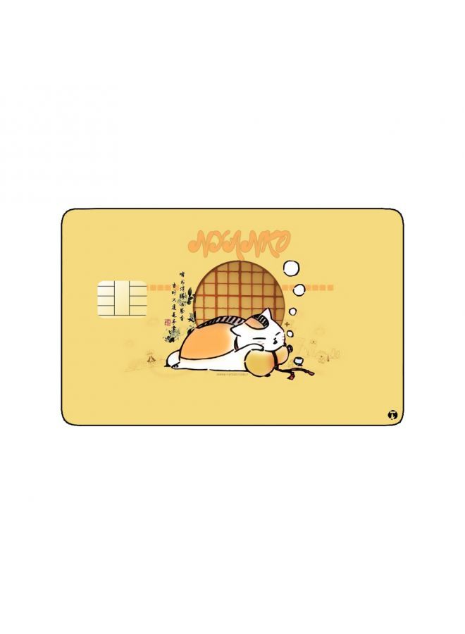 RKN PRINTED BANK CARD STICKER Cute Sleeping Cat Drawing - Image 2