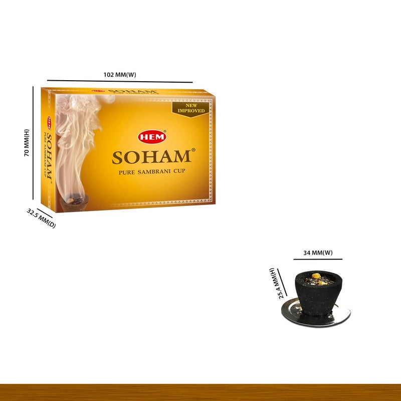 HEM Soham Sambrani Dhoop Cups Natural Loban Havan Cups for Pooja Festivals Pure Sambrani Dhoop Ideal for Homes Temples Meditation 36 Cups 12 CupsPack with 1 Burner PlatePack - Image 3