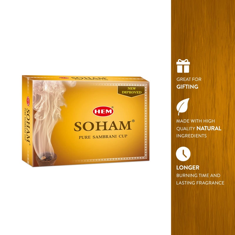 HEM Soham Sambrani Dhoop Cups Natural Loban Havan Cups for Pooja Festivals Pure Sambrani Dhoop Ideal for Homes Temples Meditation 36 Cups 12 CupsPack with 1 Burner PlatePack - Image 5