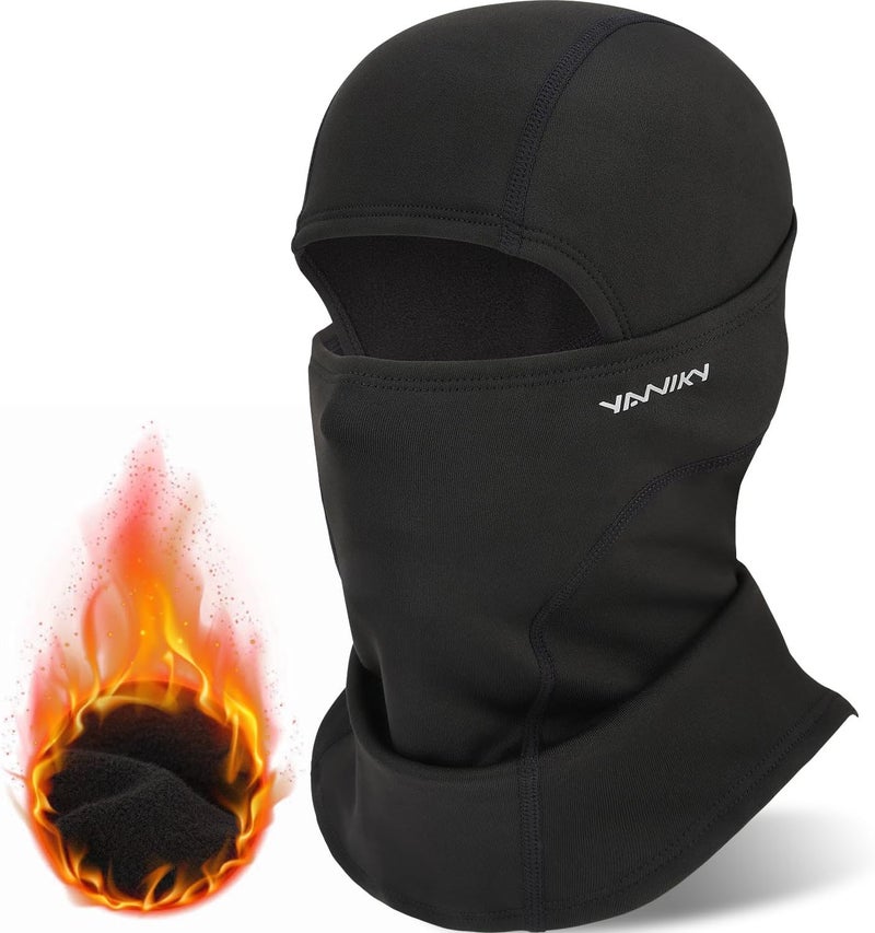 YANIKY Windproof Thermal Balaclava Ski Mask for Men and Women - Black - Image 1