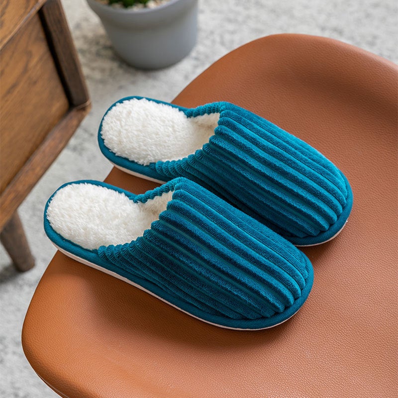 Cixi Cotton Slippers for Women Spring and Autumn and Winter Home Indoor Non-slip Home Warm Couple Winter Fur Plush Men  - Image 1