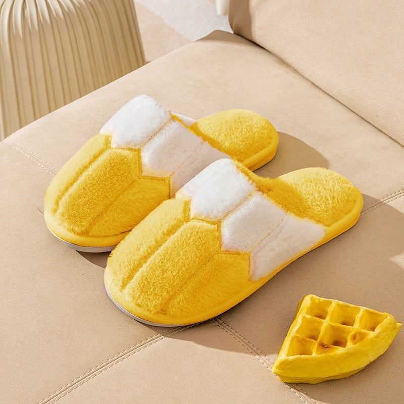 Cixi Cotton Slippers for Women Spring and Autumn and Winter Home Indoor Non-slip Home Warm Couple Winter Fur Plush Men  - Image 4