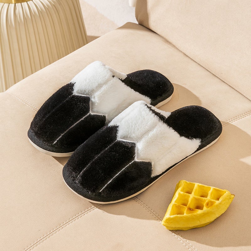 Cixi Cotton Slippers for Women Spring and Autumn and Winter Home Indoor Non-slip Home Warm Couple Winter Fur Plush Men  - Image 3