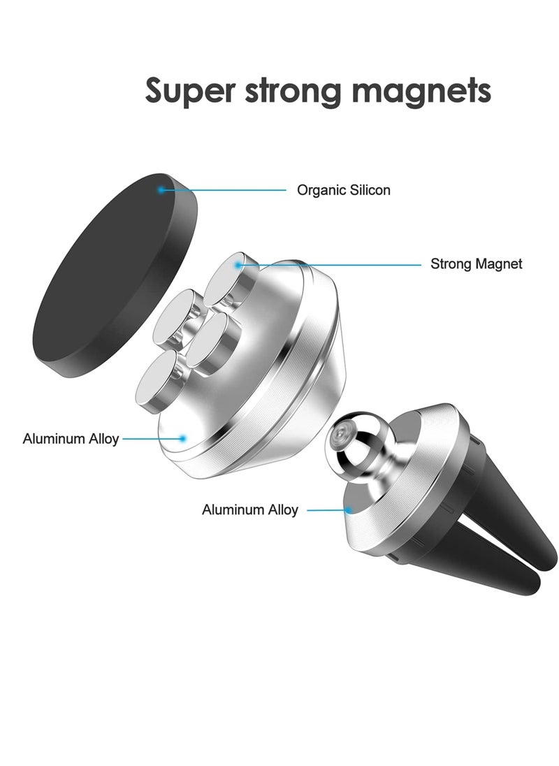 PAMEER - Car Air Vent Phone Holder Magnetic Car Mobile Phone Mount 360° Rotation Cell Phone AC Vent Stand for for4-6 inch iPhone 14/14 Pro/14 Pro Max Galaxy S23/S22/S21/S20 Xiaomi Redmi 9A 4G/10C Huawei Mate - Image 1