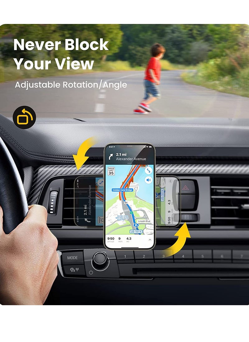 PAMEER - Car Air Vent Phone Holder Magnetic Car Mobile Phone Mount 360° Rotation Cell Phone AC Vent Stand for for4-6 inch iPhone 14/14 Pro/14 Pro Max Galaxy S23/S22/S21/S20 Xiaomi Redmi 9A 4G/10C Huawei Mate - Image 1