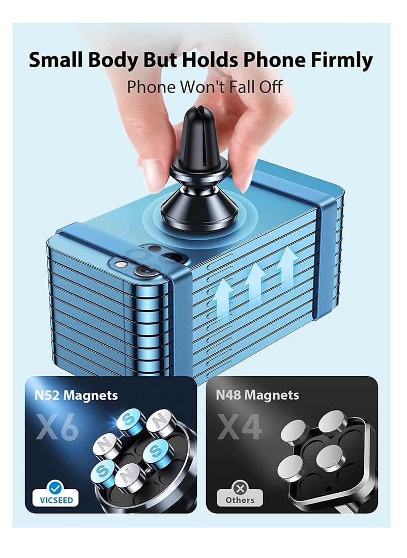 PAMEER - Car Air Vent Phone Holder Magnetic Car Mobile Phone Mount 360° Rotation Cell Phone AC Vent Stand for for4-6 inch iPhone 14/14 Pro/14 Pro Max Galaxy S23/S22/S21/S20 Xiaomi Redmi 9A 4G/10C Huawei Mate - Image 1