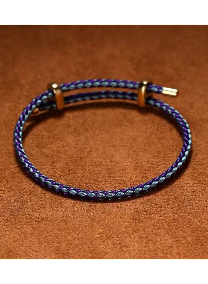 ذا بلاك بيرل اكسسوريز أسورة أستانليس ستيل بخيط الباركورد لون بنفسجي رمادي